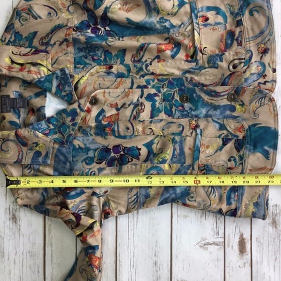 Chicos Additions Abstract Floral Print Jacket Sz 1 - Picture 7 of 8